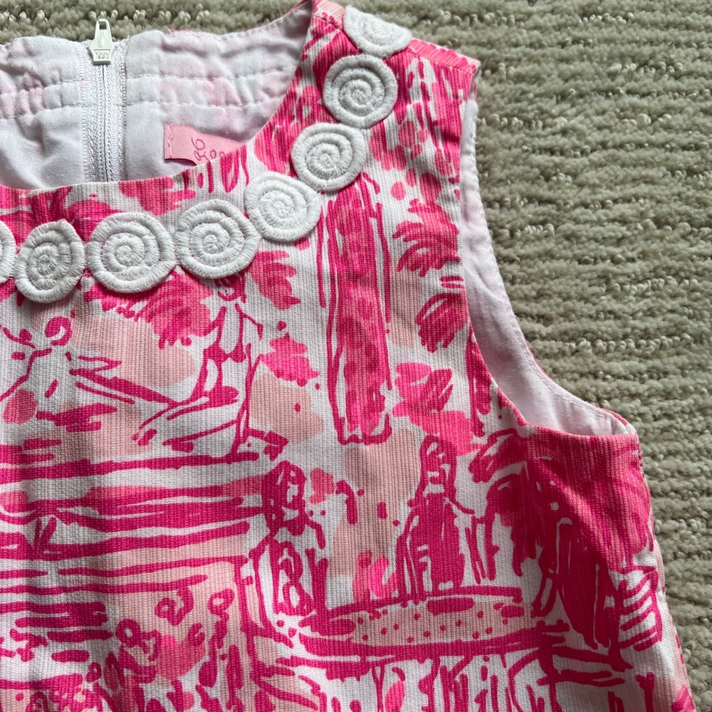 Lilly Pulitzer Girls Pink Floral Kids Dress Size 6 - Picture 2 of 3
